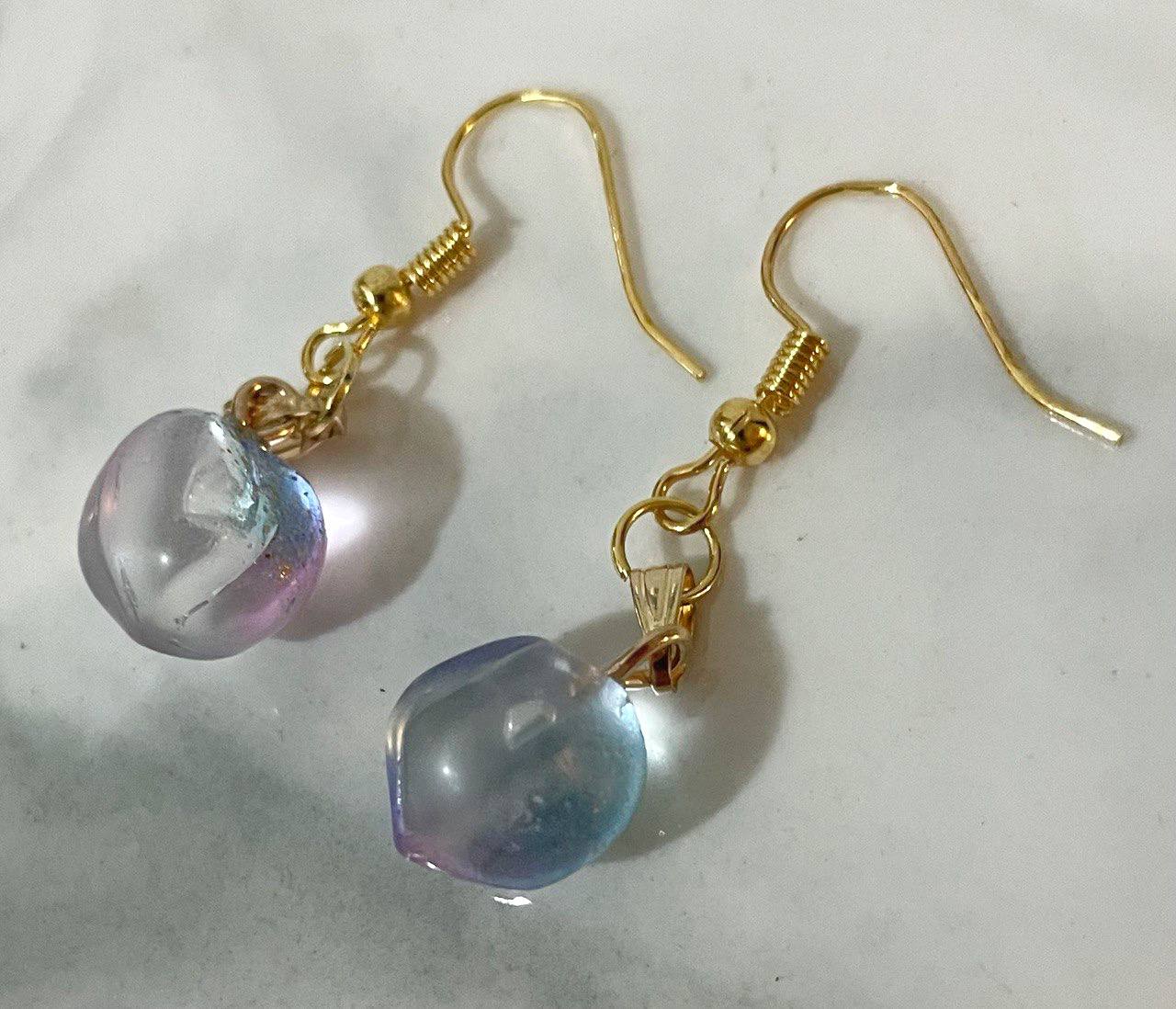 Christine Blue Purple Glitter Earrings
