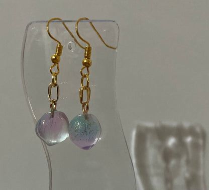 Christine Blue Purple Glitter Earrings