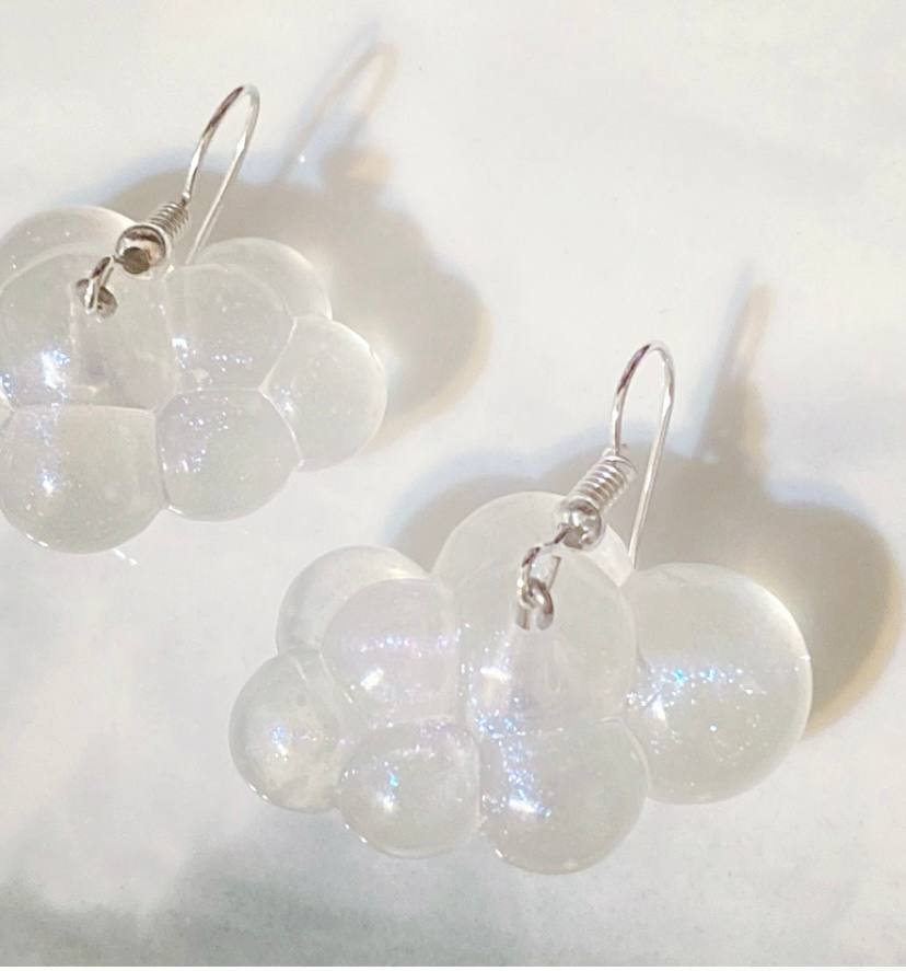 Carrie Blue Tint Transparent Cloud Earrings