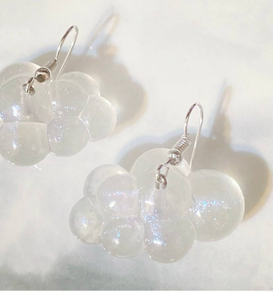Carrie Blue Tint Transparent Cloud Earrings