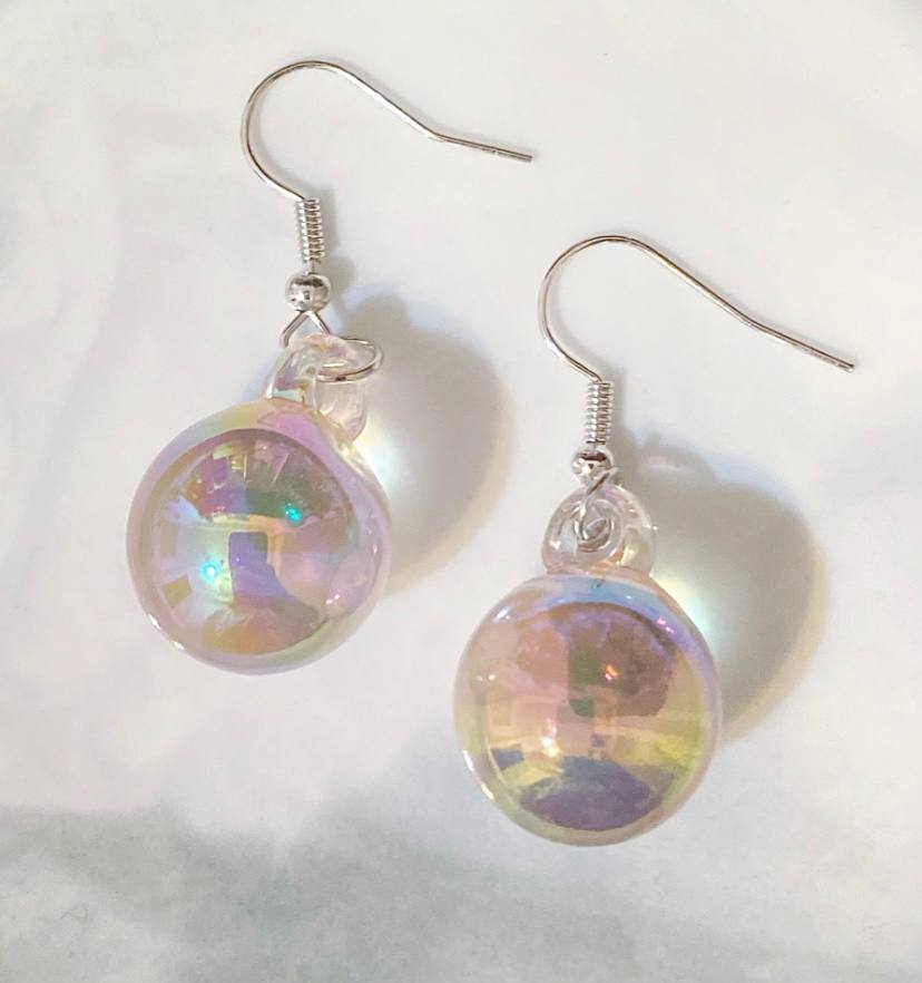 Penny Multicolour Transparent Ball Earrings
