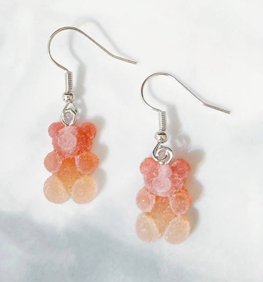 Red Sugared Gummy Bear Earrings