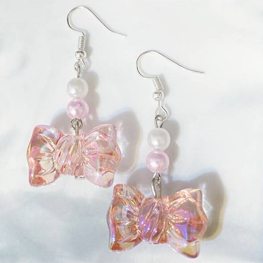 Large Red Tint Sweet Candy Dangly Earrings