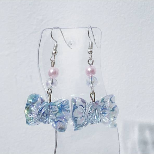 Large Blue Tint Sweet Candy Dangly Earrings