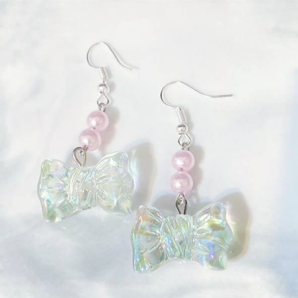 Large Green Tint Sweet Candy Dangly Earrings